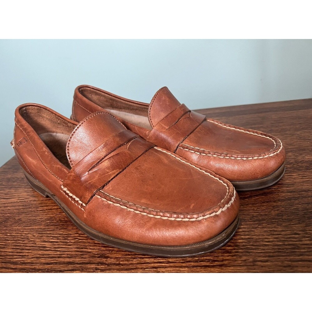 Sperry Men's Penny Loafers Shoes Size 12M Brown Leather Top Sider CH08 0841726